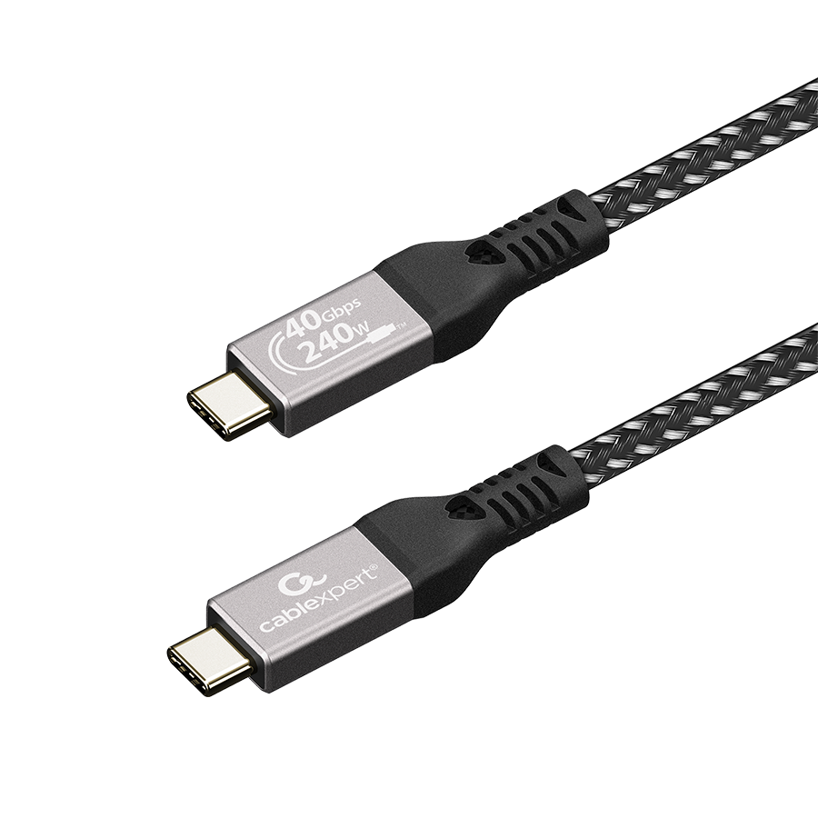 USB USB4 Gen 3×2 kabl 240W, 40 Gbps Type-C to Type-C Power Delivery (PD) charging & data cable, 0.5 m GEMBIRD CCBP-USB4-CMCM240-0.5M