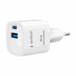 USB punjač 1xType-C + 1xUSB-A fast charger, 20W, white, GEMBIRD, TA-UC-PDQC20-W-01