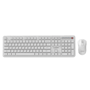 Tastatura + miš wireless GEMBIRD KBS-WPS-01-W, Slim Pro Business desktop set, white, US layout