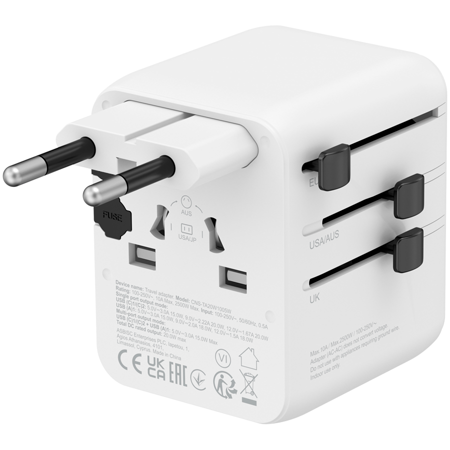 CANYON Travel Adapter OnTour 20 EU/UK/US/AUS