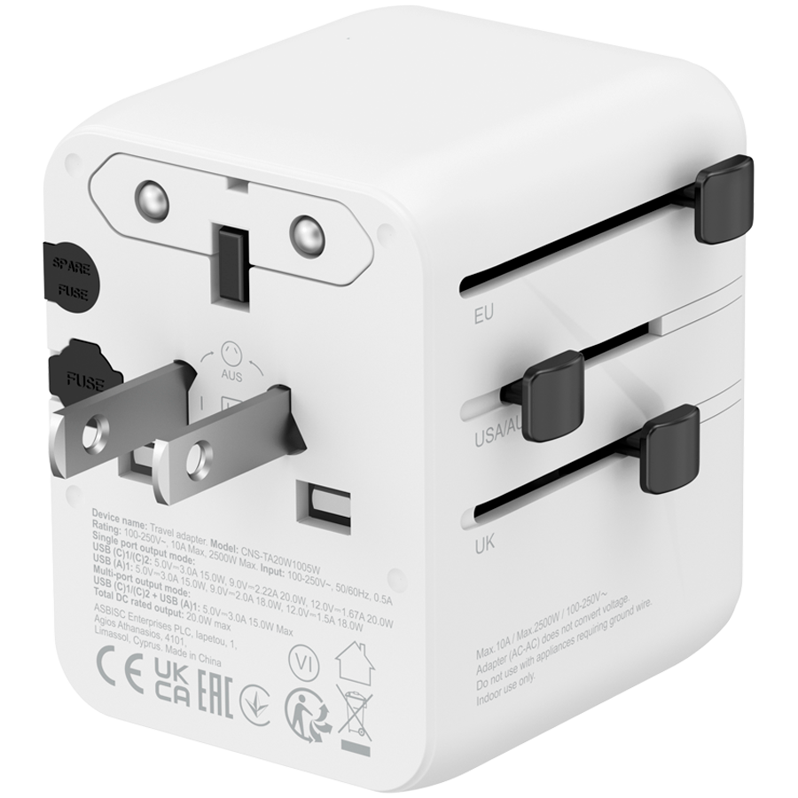 CANYON Travel Adapter OnTour 20 EU/UK/US/AUS