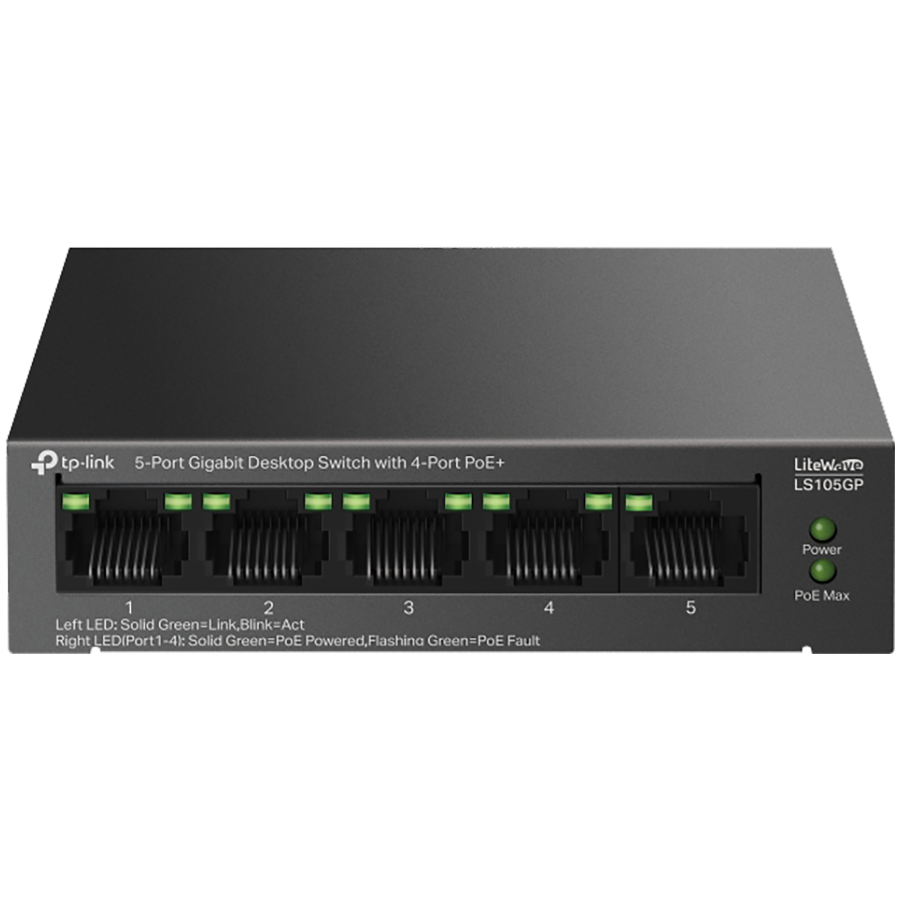 TP-Link LS105GP 5-Port Gigabit Desktop Switch