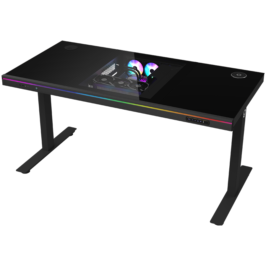 Dual-motor sit/stand adjustable-height gaming
