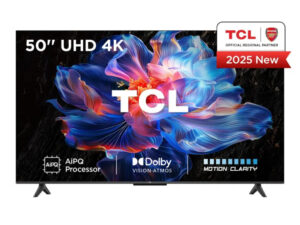 TCL 50"V6C 4K TV Google OS; HDR10 HLG; HVA Panel; Motion Clarity; Dolby Audio; AiPQ Processor; Frameless; Game Master; Dolby 2.0 sound system; Google TV (ATV 12.0); Netflix YouTube Amazon Prime Apple-TV; HDMI 3x2.1; USB 1x 3.0