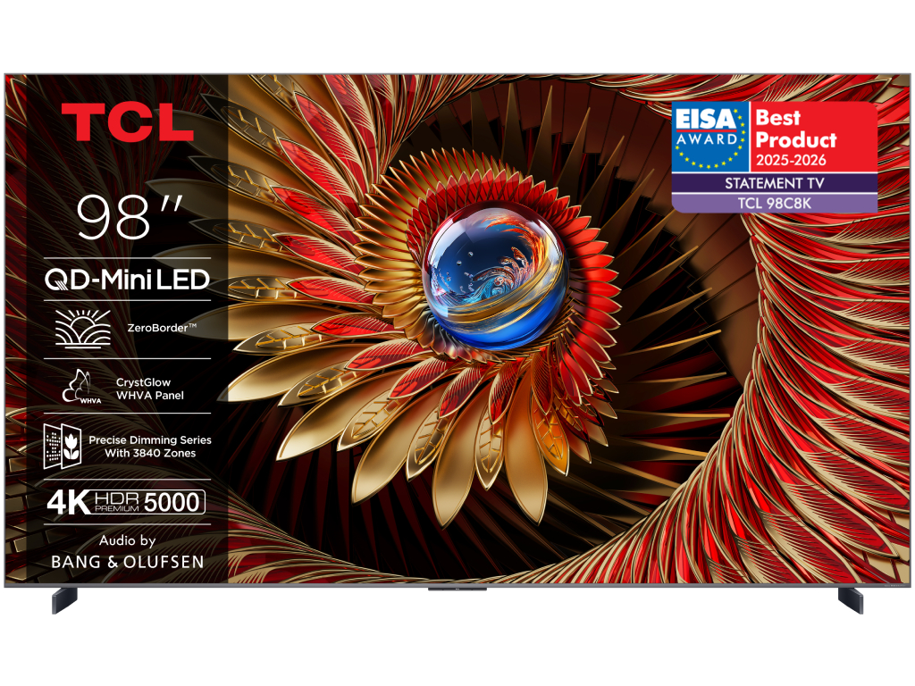 TCL 98″C8K 4K QD-Mini LED TV144Hz Google TV; ZeroBorder;Audio BANG & OLUFSEN; HDR Premium 5000;