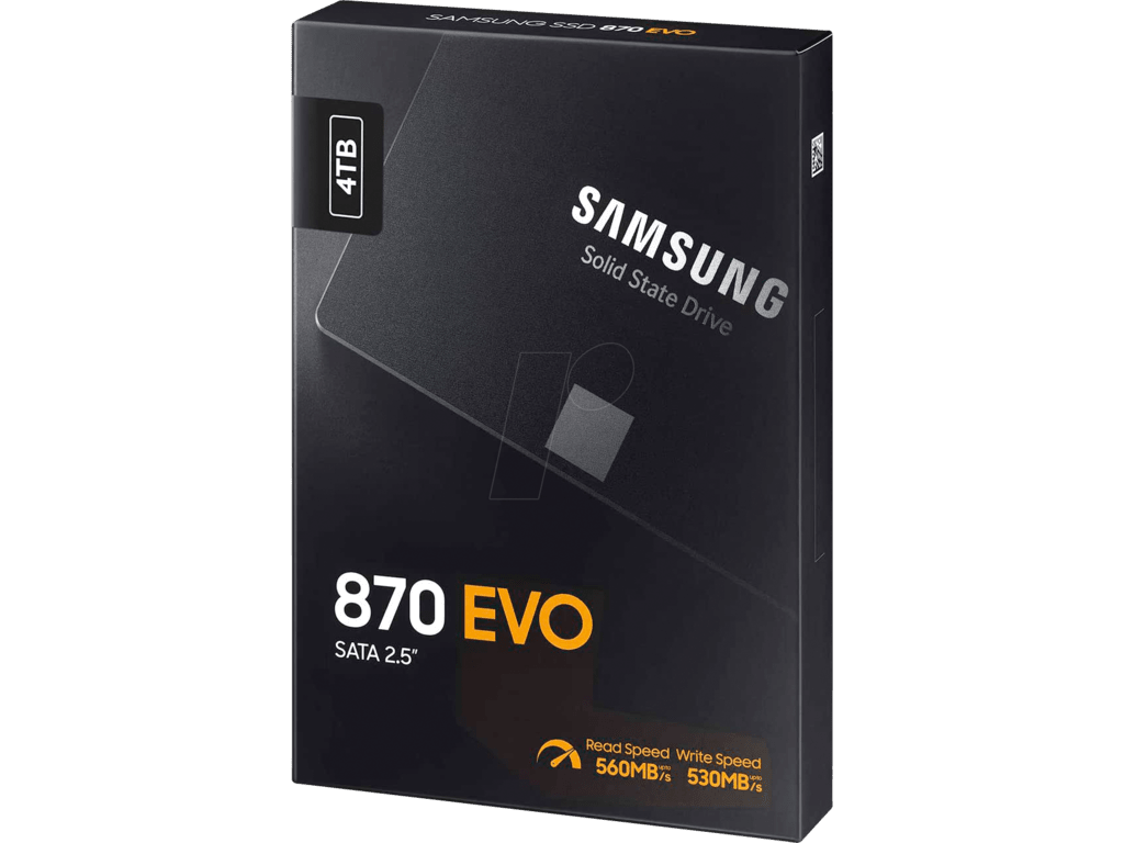 Samsung SSD 4TB 870 EVO2.5” SATA3;V-NAND MLC560MB/s read,530MB/s write