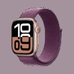 Apple Watch Series 10 GPS 46mm Rose Gold Aluminium Case+Plum SportLoop MWWV3