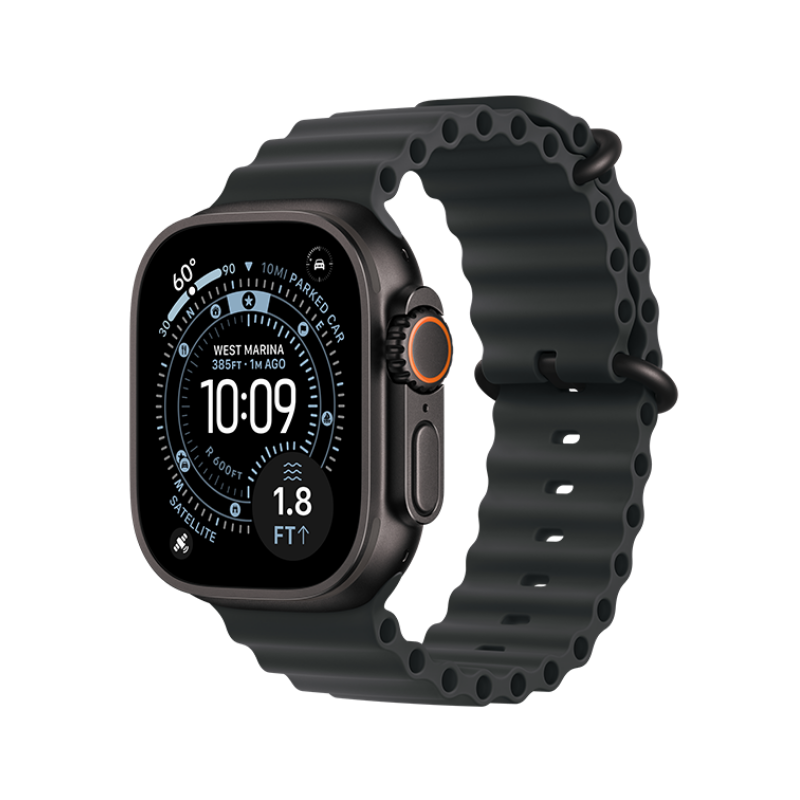 Apple Watch Ultra 3 49mm Black Titanium Case+Black Ocean Band MF0J4