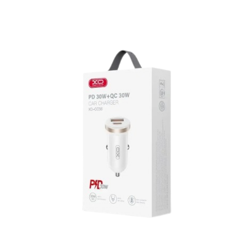 Auto punjac XO CC56 30W USB+Type C+kabal type-C Bijeli