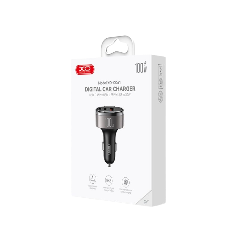 Auto punjac XO inteligentni CC61 100W 2X Type C+USB
