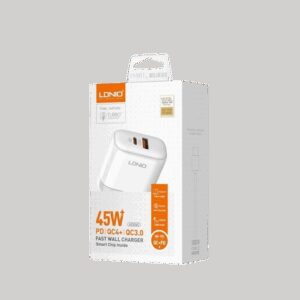 Kucni punjac LDNIO A2526C 45W PD + (QC4+ | QC3.0) (USB-A + USB-C) kabal type-C - type C