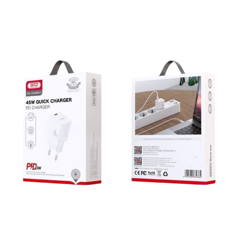 Kucni punjac XO CE09 PD 45W Type C – glava White