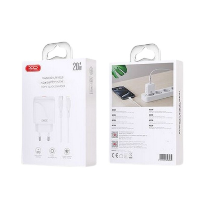 Kucni punjac XO L141 ulaz C 20W white + type-C cable