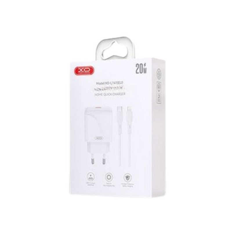 Kucni punjac XO L141 ulaz C 20W white + type-C cable