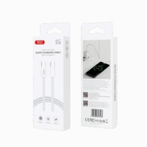 USB kabal XO NB-Q260A USB-C to USB-C 60W pleteni White