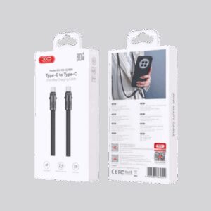 USB kabal XO NBQ288B Type C - Type C 60W Lanyard-uzica Black