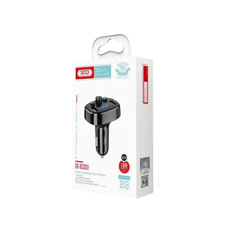 XO FM Transmiter Bluetooth BCC03 I auto punjac 18W 2u1 Crni