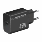 USB punjač Type-C ESPERANZA QUICK POWER CHARGER 45W USB-C PD 45W BLACK, EZC108K