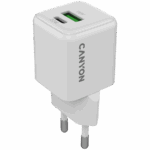 CANYON charger CU20AC GaN 20W 1xPD 1xQC EU White