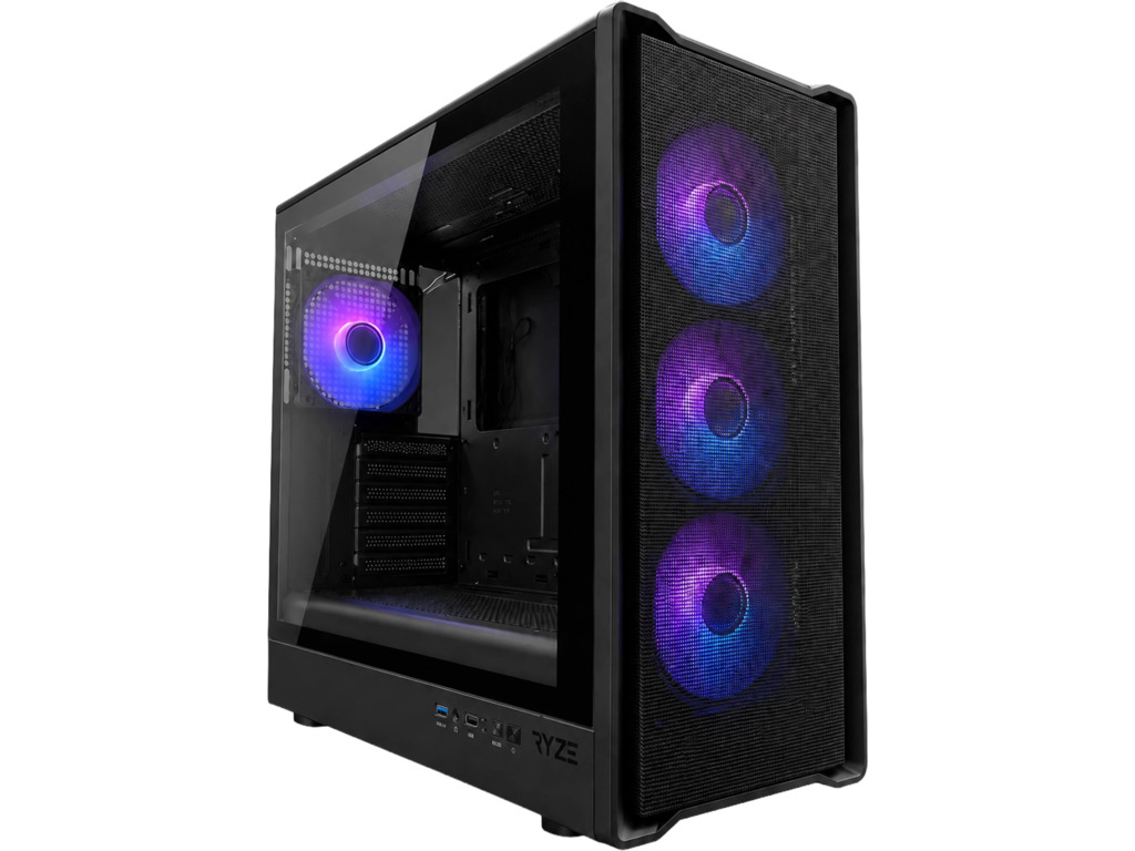 RYZE CHALLENGER CH500 Mesh 4F 4xARGB Fan ATX, Black