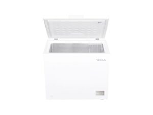Zamrzivač TESLA RH2000HE horizontalni; Neto zapremina 198L; Manuel defrost;Inverter kompresor;  Energ klasa E;Nivo buke 40dB;  jedna vrata;Bijela boja; Garancija 5 godina;