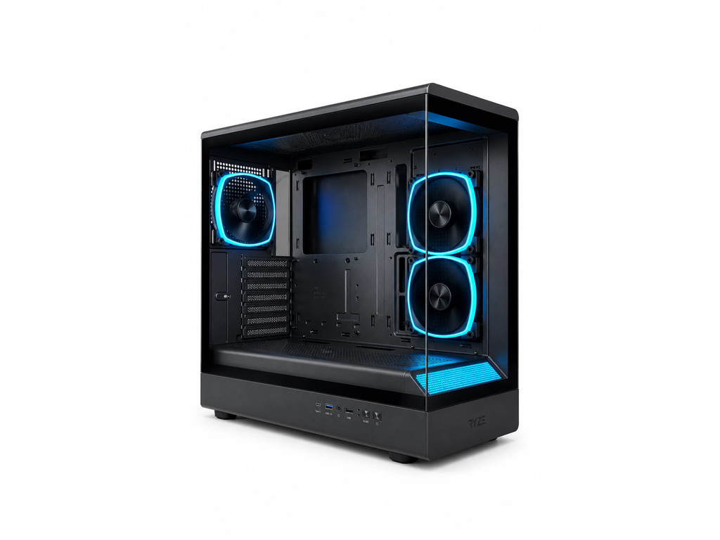 RYZE HEROIC HC500 3F Black1xARGB fan + 2x ARGB Reverse ATX, tempered glass