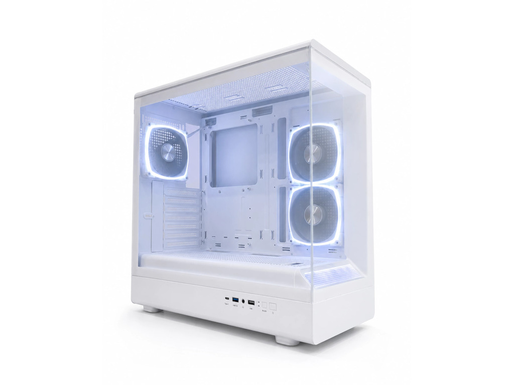 RYZE HEROIC HC500 3F White 1xARGB fan + 2x ARGB Reverse ATX, tempered glass
