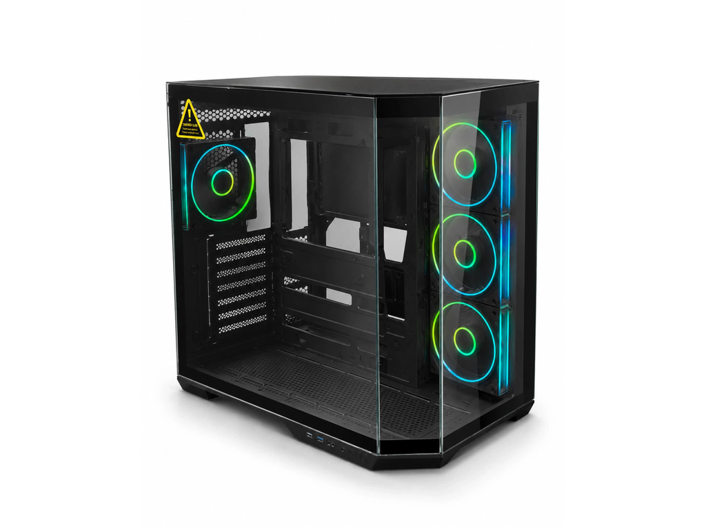 RYZE Mythic MT500 4F Black 1x ARGB fan, 3x ARGB Reverse ATX, Dual chamber case