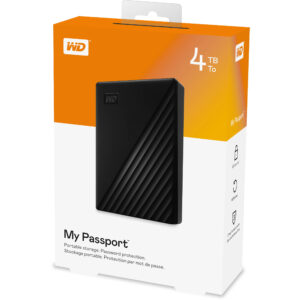 WD HDD 4TB My Passport Black;external HDD