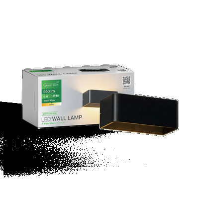 GreenTech zidna svjetiljka 6W 3000K IP40 crna