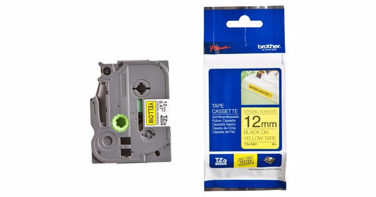 BROTHER POT PAP BRO TRAKA TZES631 12mm crno na žuto