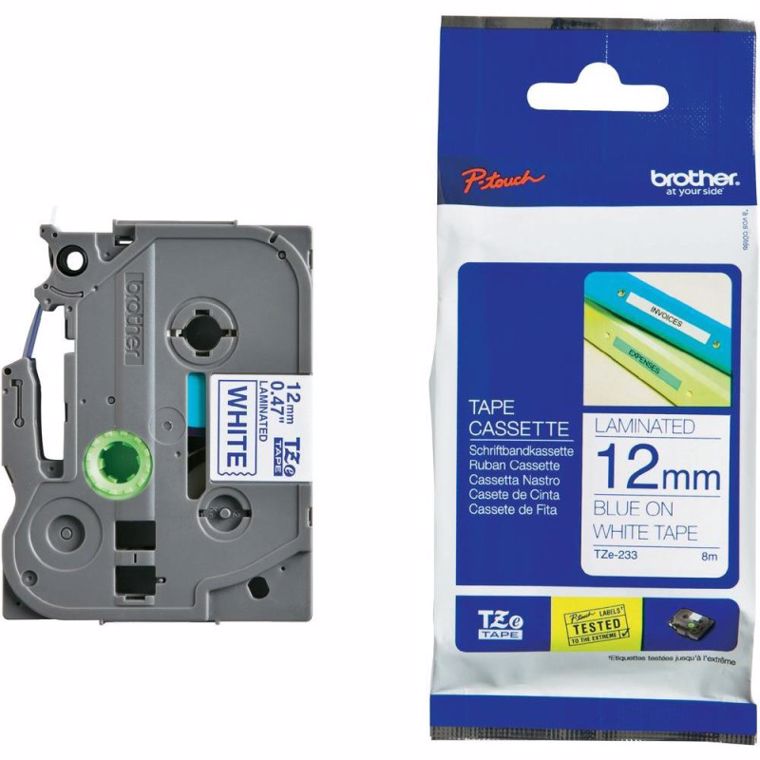 BROTHER POT TRAKA TZE233 12mm plavo na bijelo