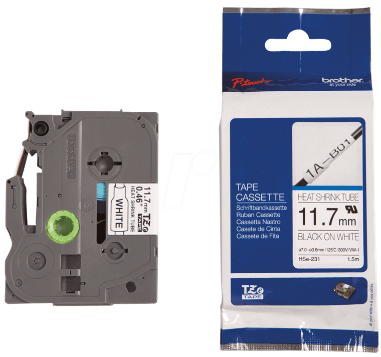 BROTHER POT PAP BRO TRAKA HSE231 11.7 mm crno na bjelo Tube