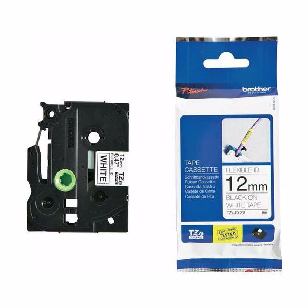 BROTHER POT PAP BRO TRAKA TZEFX231 12mm crno na bijelo