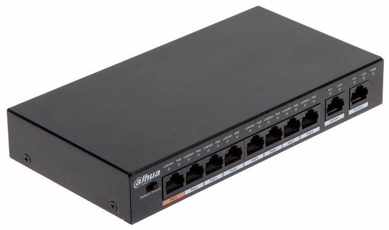 Dahua 10-Port Unmanaged Desktop PoE Switch with 8-Port PoE +2g DH-PFS3010-8ET-96