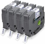 BROTHER POT TRAKA TZE-FA3R 12mm tekstil crveno na bijelo